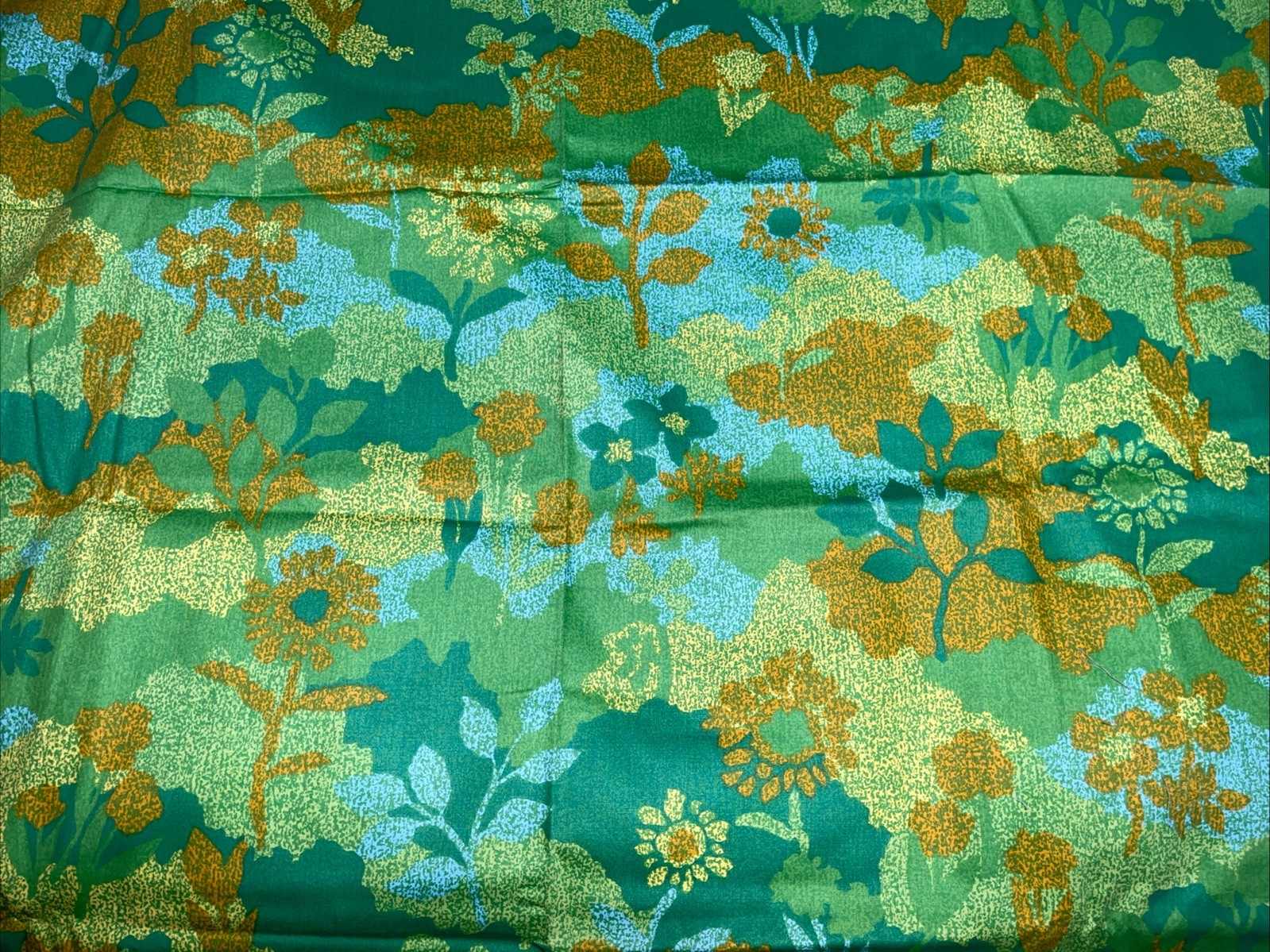 Vintage Univtex Fabricare Green Orange Yellow Dreamy Floral Fabric 48x109 Vintage Univtex Fabricare Green Orange Yellow Dreamy Floral Fabric 48x109