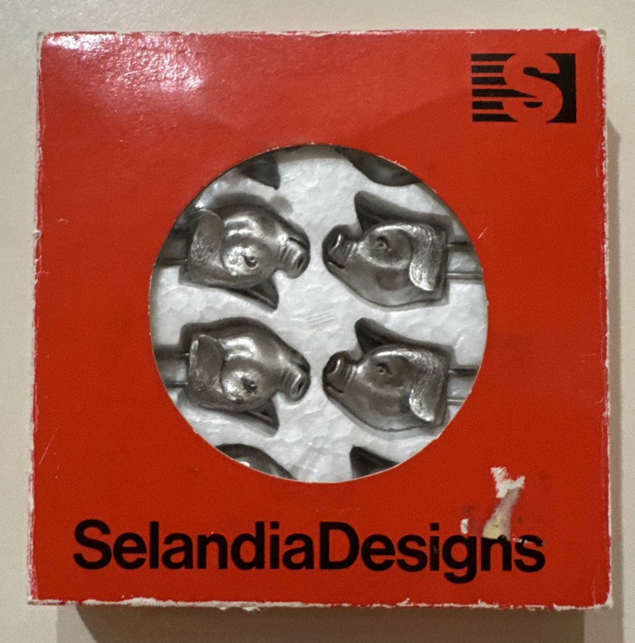 (8) Vintage Selandia Designs Silver Plated PIG Corn on the Cob Or Cheese Picks