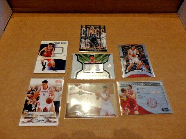 Yao Ming 7 Card Lot *2 Game Used Jersey Relics one #204/250 + 3 More # Cards