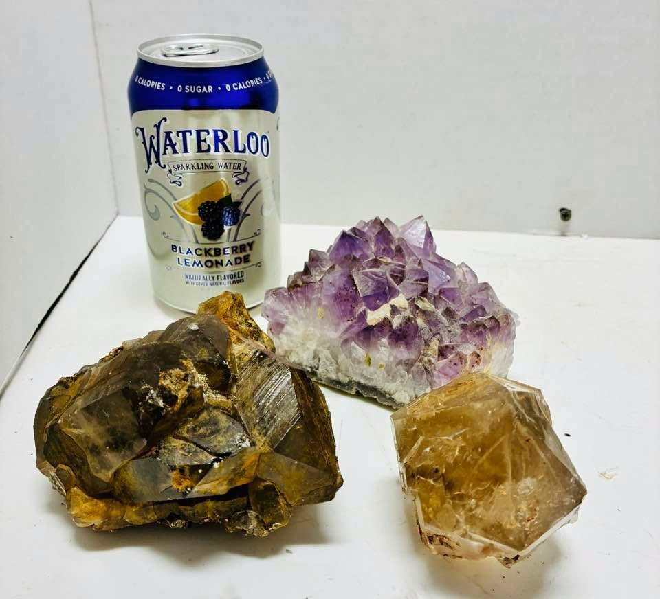 3pc Lot 3+lbs Natural Amethyst Geode Quartz Cluster Crystal Specimens