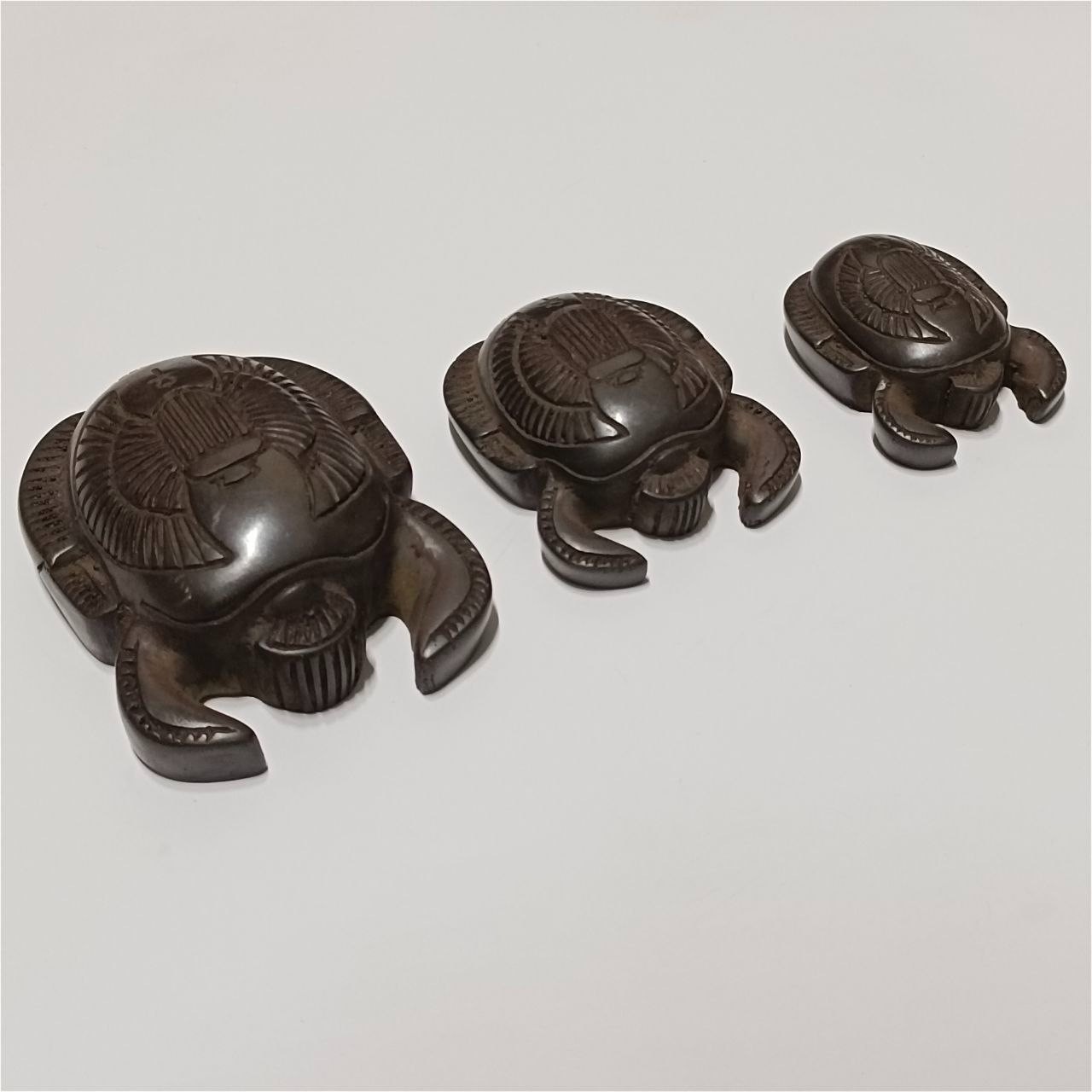 Egypt Scarab Beetle Set of 3, Vintage Style Collectible Decor Display Gift Art