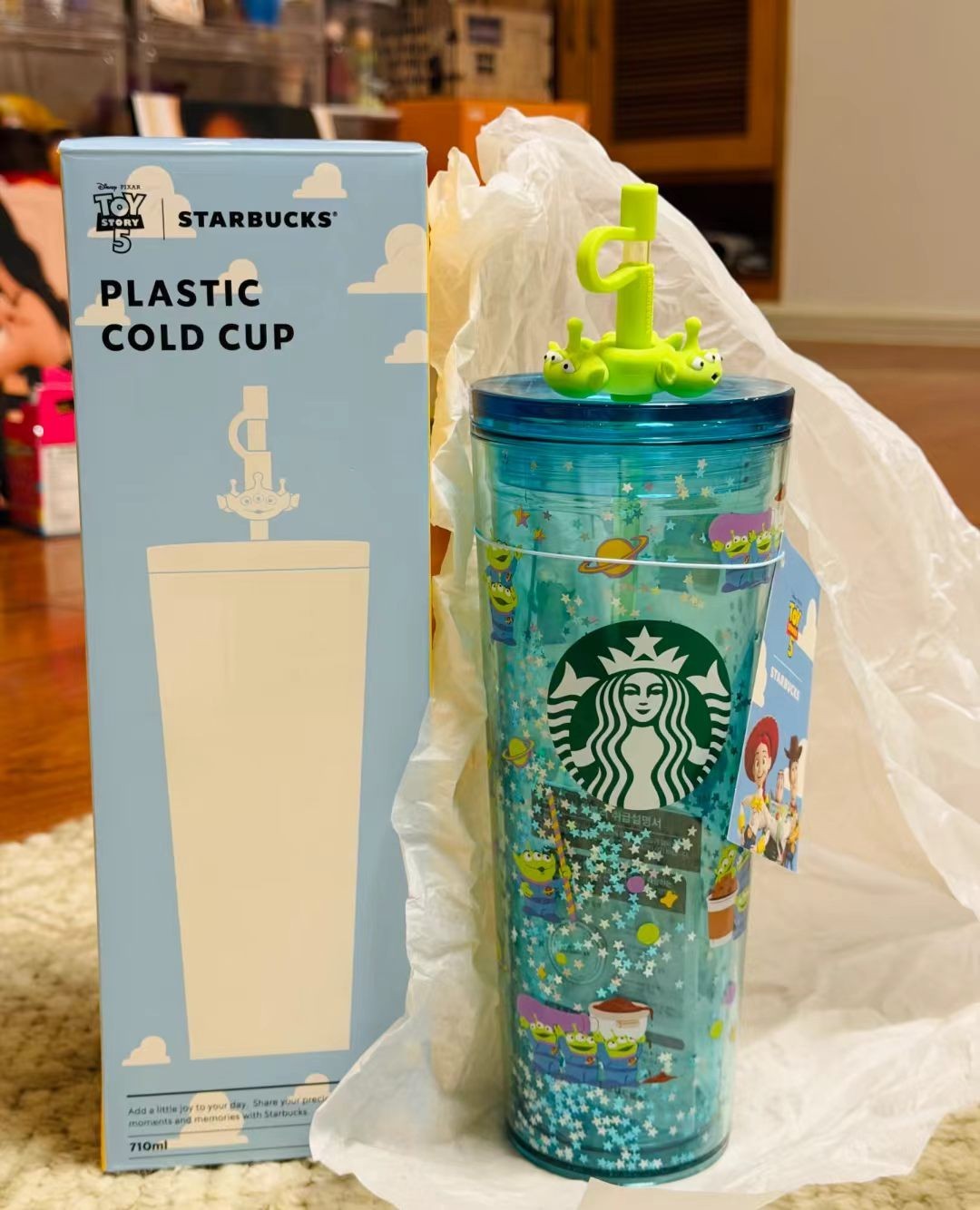 NEW Starbucks Korea Toy Story 5 Alien Little Green Men Plastic Cold Cup 710ml NEW Starbucks Korea Toy Story 5 Alien Little Green Men Plastic Cold Cup 710ml