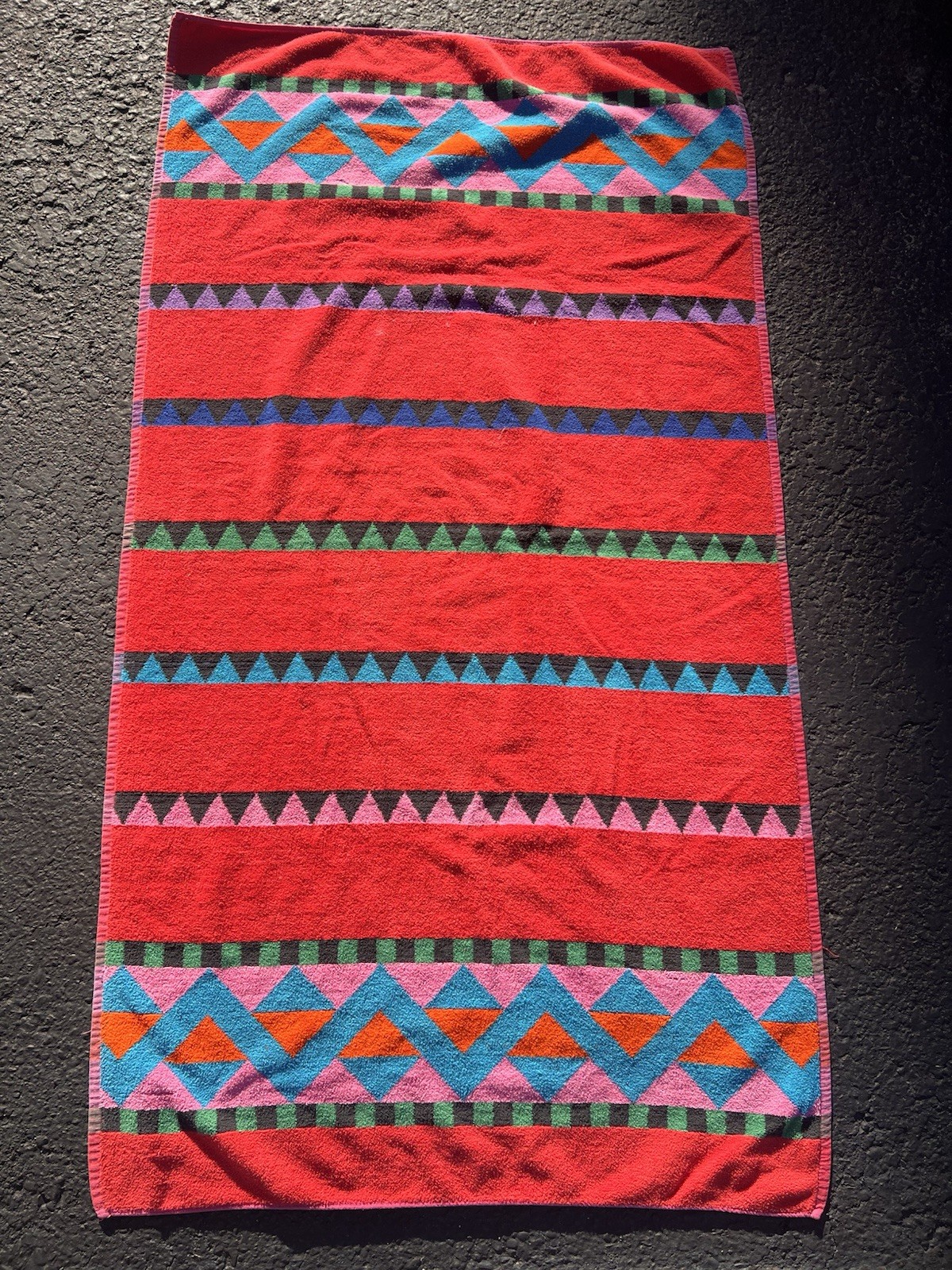 VTG Royal Terry Geometric Southwestern Beach Towel Colorful Brazil 30x56 Vibrant VTG Royal Terry Geometric Southwestern Beach Towel Colorful Brazil 30x56 Vibrant