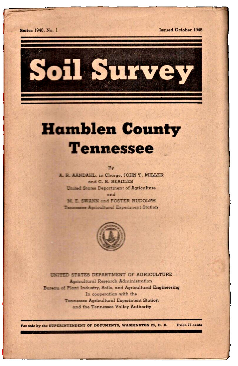 Hamblem County Tennessee Soil Survey 1946 USDA Tables Photos Maps Hamblem County Tennessee Soil Survey 1946 USDA Tables Photos Maps