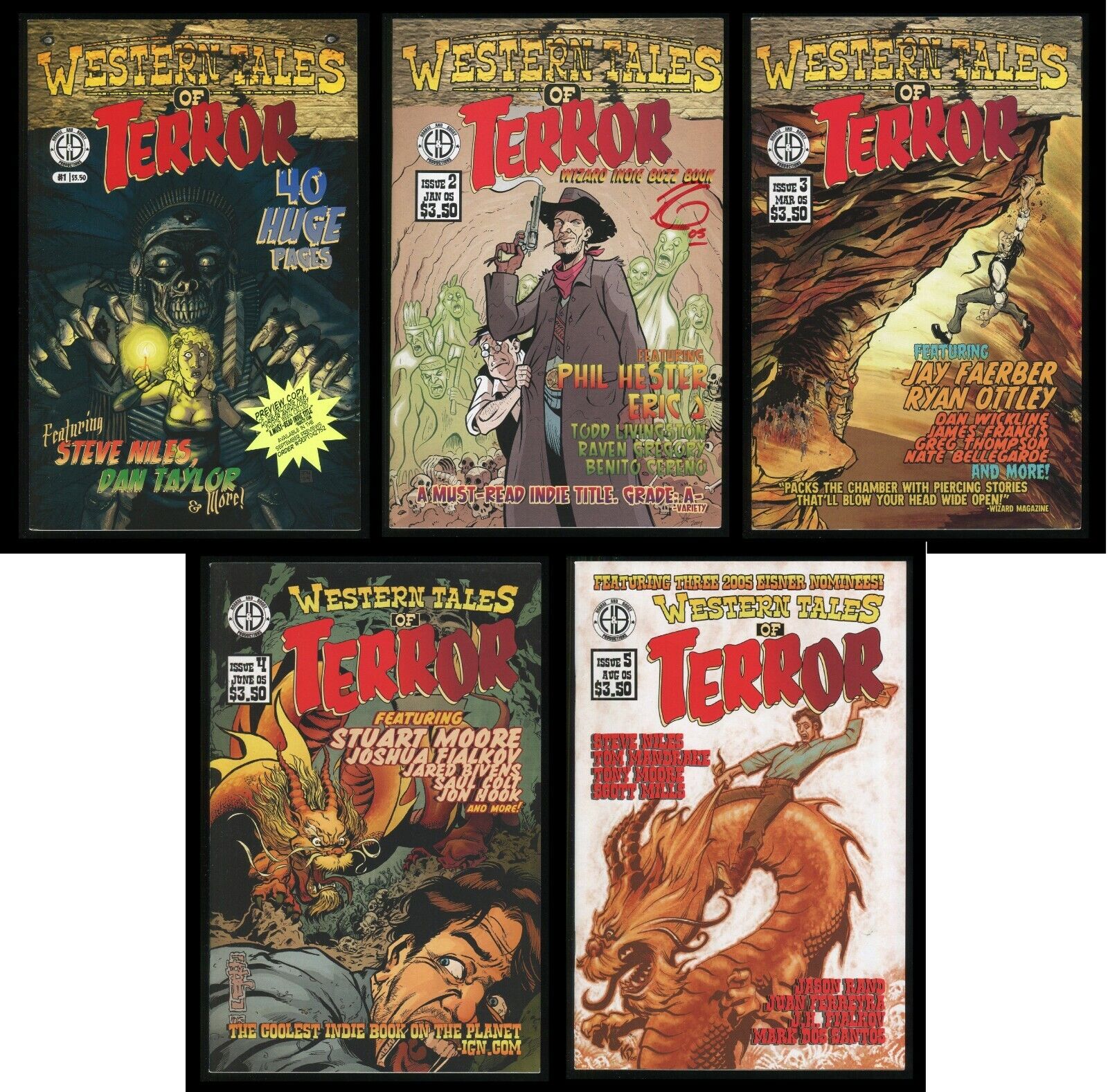 Western Tales of Terror Comic Set 1-2-3-4-5 Lot Horror Vampires Zombies Monsters