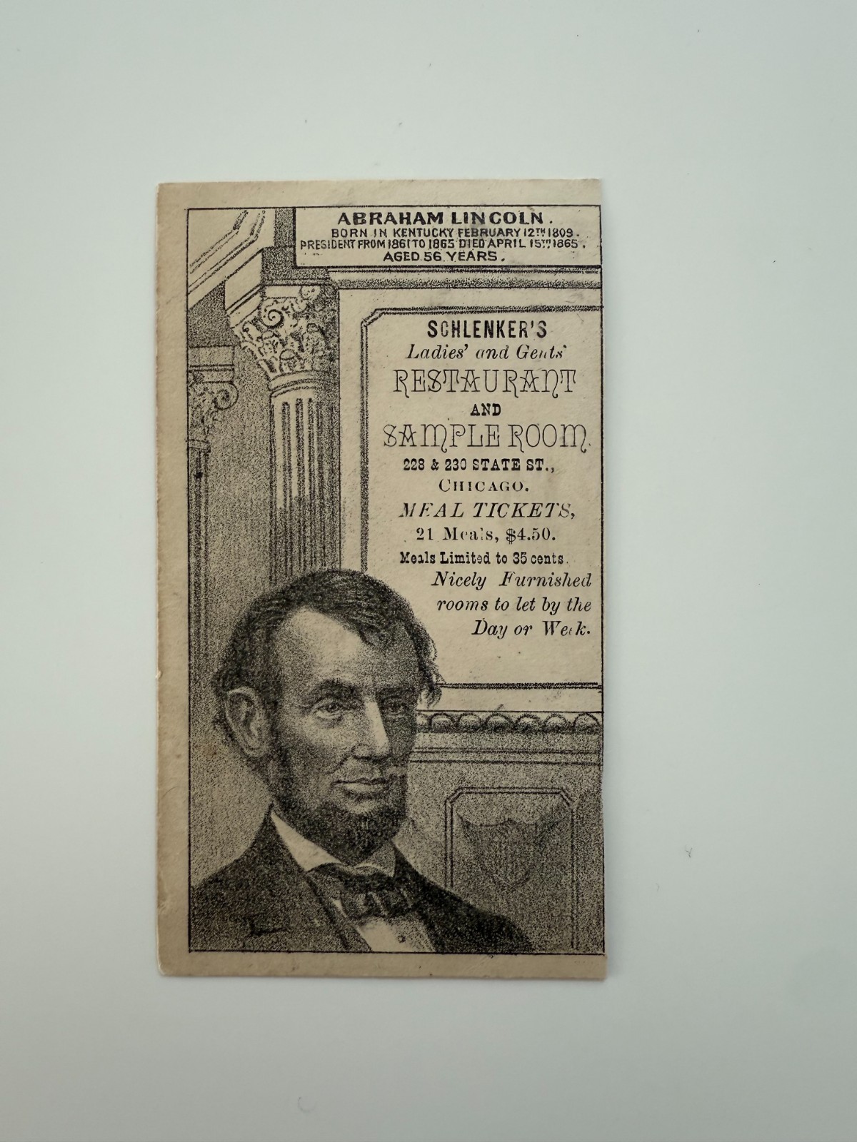1880\'s HD2A Trade Card - President Abraham Lincoln