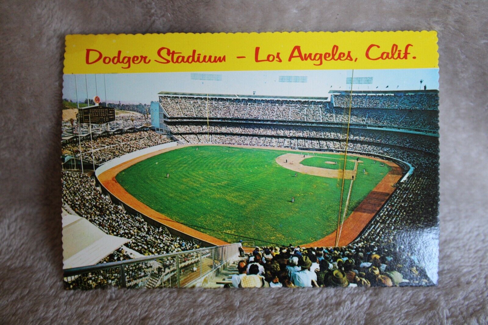 Vintage Postcard Dodger Stadium Opening Day 1962 Los Angeles, Calif. unused