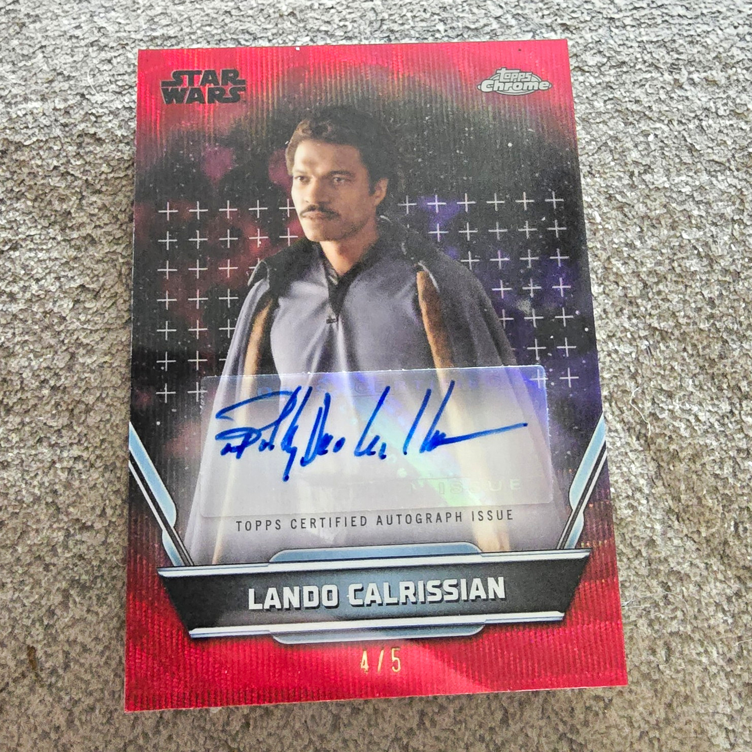 2024 TOPPS CHROME STAR WARS HYPERSPACE RED REFRACTOR LANDO CALRISSIAN AUTO 4/5 2024 TOPPS CHROME STAR WARS HYPERSPACE RED REFRACTOR LANDO CALRISSIAN AUTO 4/5