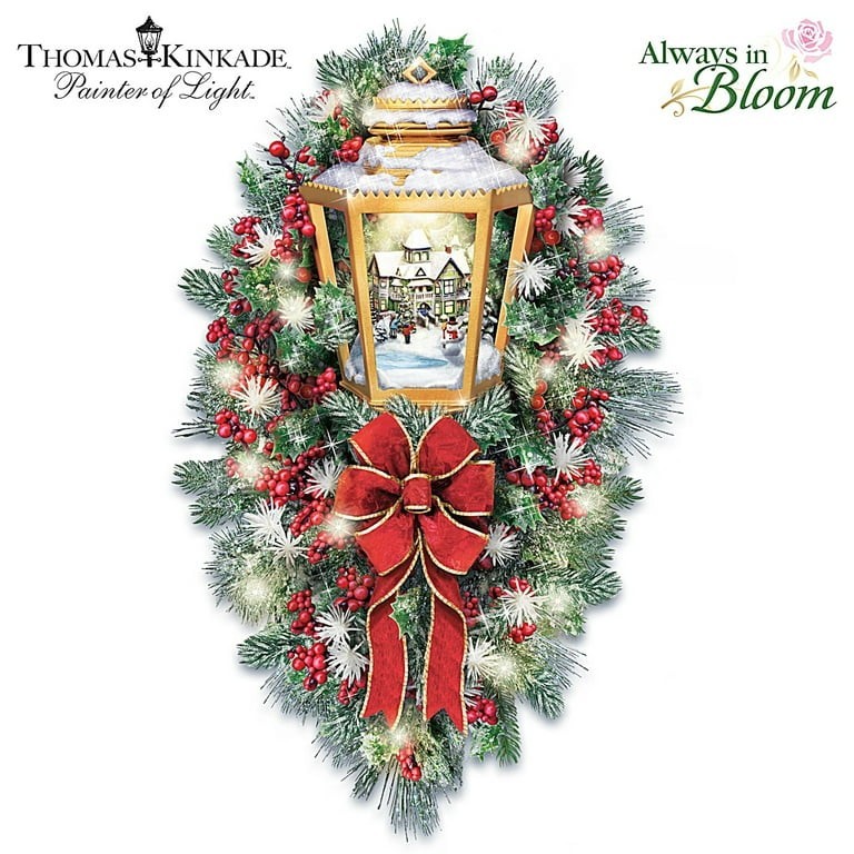 Bradford Exchange A Happy Homecoming Wreath Thomas Kinkade Lantern Illuminated Bradford Exchange A Happy Homecoming Wreath Thomas Kinkade Lantern Illuminated