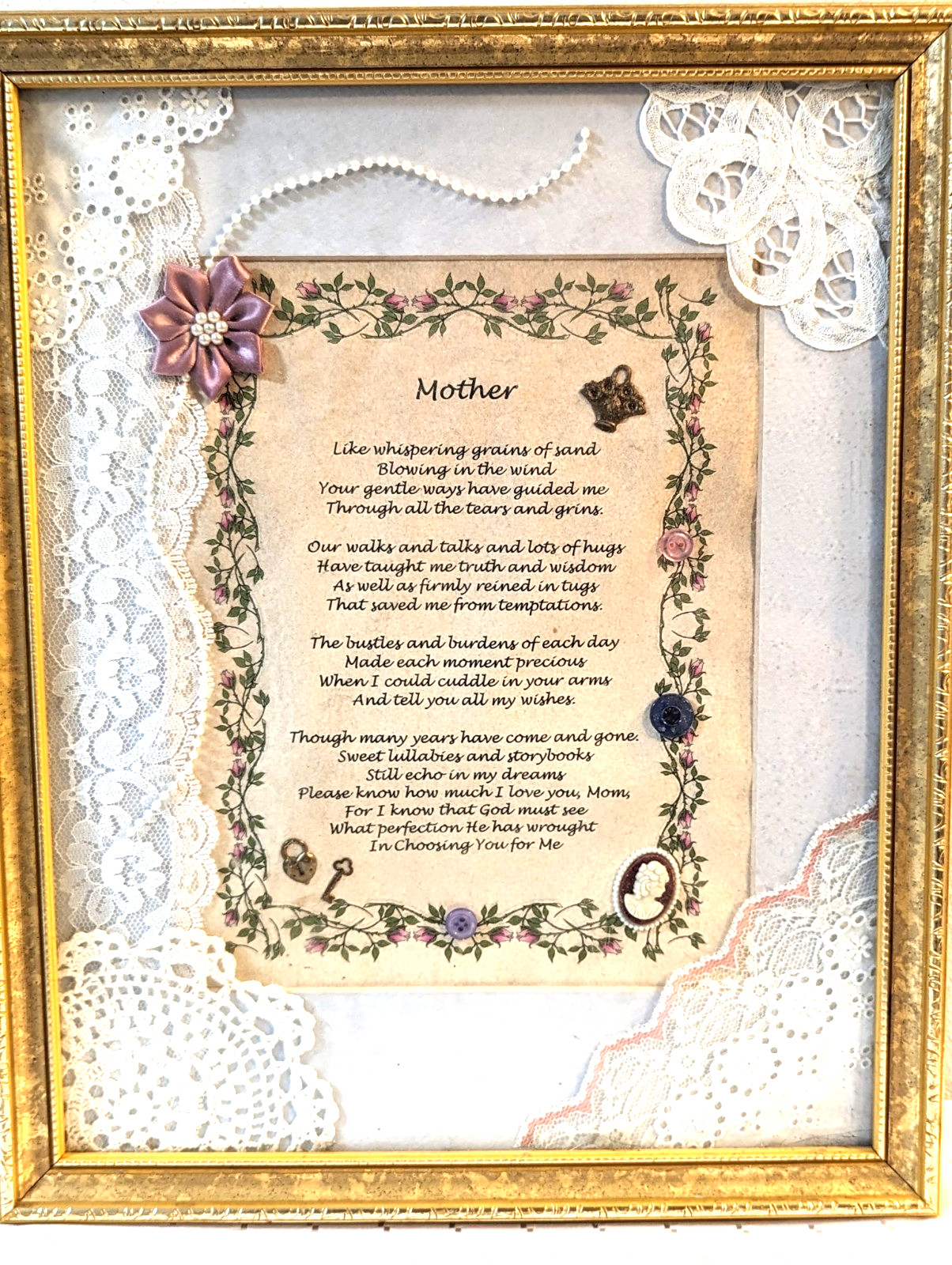 Vtg-Wall Decor-Framed Poem Victorian Style -Entitled Vtg-Wall Decor-Framed Poem Victorian Style -Entitled