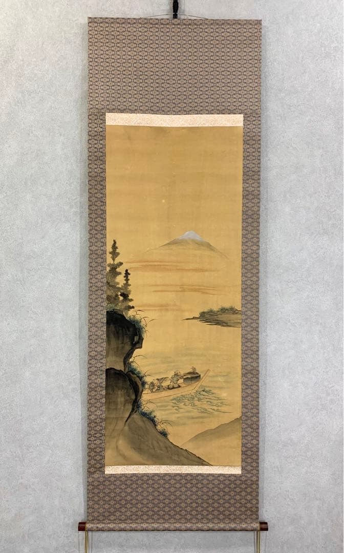 Hokusai Style Painting Hanging Scroll Unsigned Hokusai Style Painting Hanging Scroll Unsigned