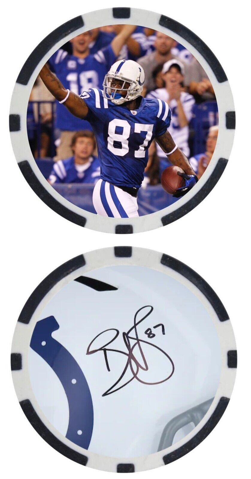 REGGIE WAYNE - INDIANAPOLIS COLTS - POKER CHIP/BALL MARKER *SIGNED/AUTO***