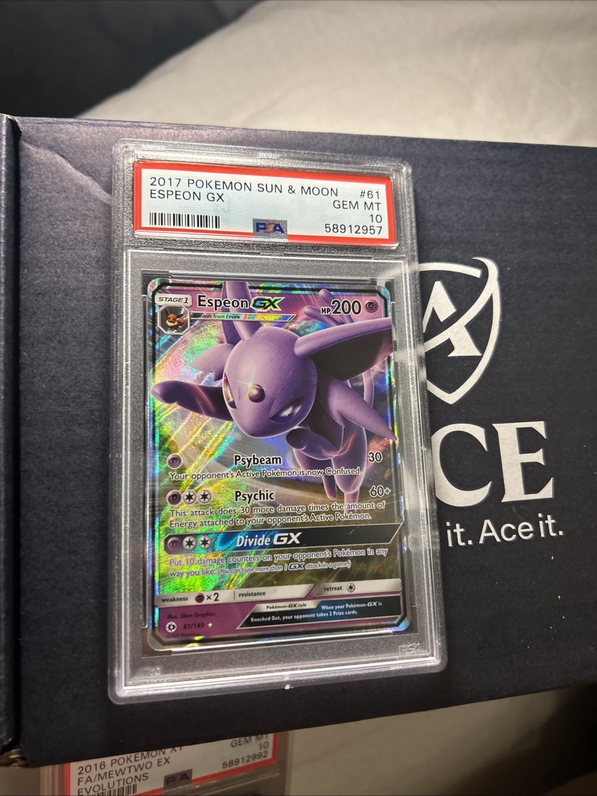 Pokemon Espeon GX 61/149 Ultra Rare Holo Card Sun Moon PSA10 Pokemon Espeon GX 61/149 Ultra Rare Holo Card Sun Moon PSA10