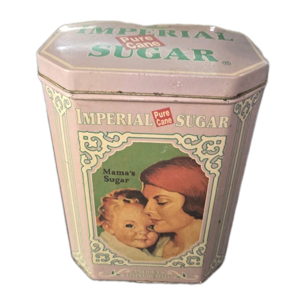 Vintage BRISTOLWARE Imperial Pure Cane Sugar Mama's Sugar Tin Vintage BRISTOLWARE Imperial Pure Cane Sugar Mama's Sugar Tin