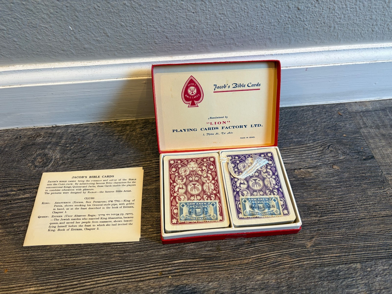 VINTAGE JACOB'S BIBLE PLAYING CARDS 2 DECKS NOS SEALED W/ TAX STAMP - FABULOUS VINTAGE JACOB'S BIBLE PLAYING CARDS 2 DECKS NOS SEALED W/ TAX STAMP - FABULOUS