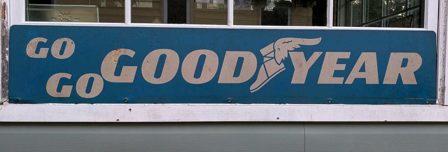 Very Rare 1958 Go Go Goodyear Double Sided Tire Rack Advertisement Sign 67 Very Rare 1958 Go Go Goodyear Double Sided Tire Rack Advertisement Sign 67