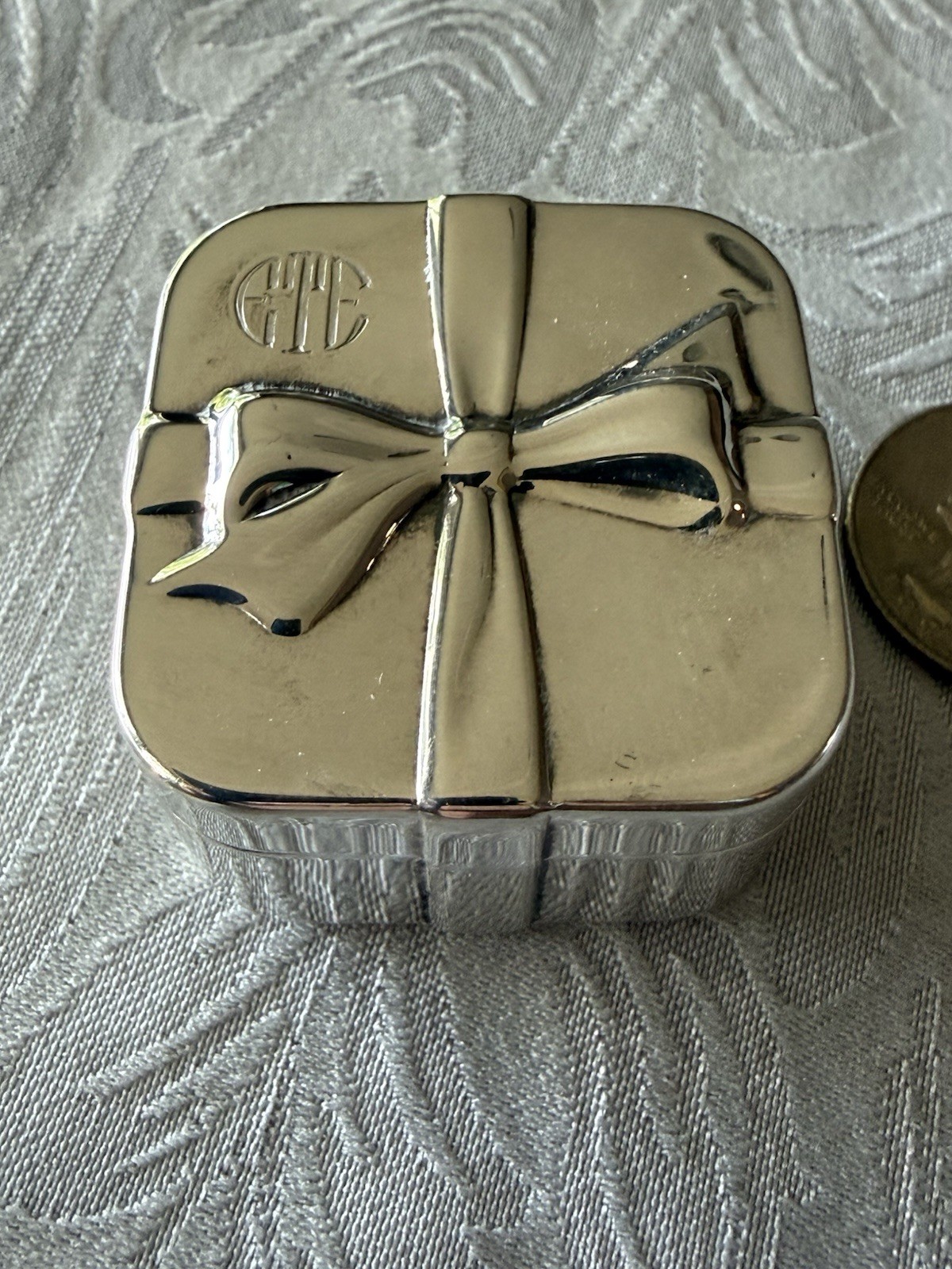 RARE Vintage Tiffany & Co Sterling Silver Bow Box 1\ RARE Vintage Tiffany & Co Sterling Silver Bow Box 1\