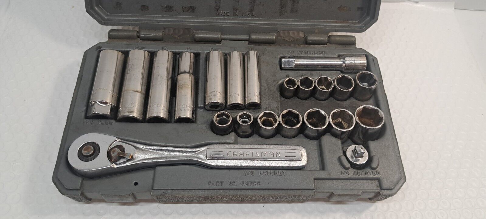 CRAFTSMAN  22pc Metric Socket Set 34789 In a Blow Molded Clamshell Carrier, USA