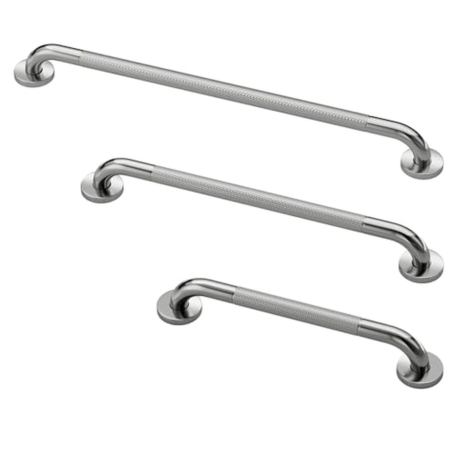 Commercial Grab Bar Bundle - ADA Compliance - Handicap Grab Bars with Knurled...