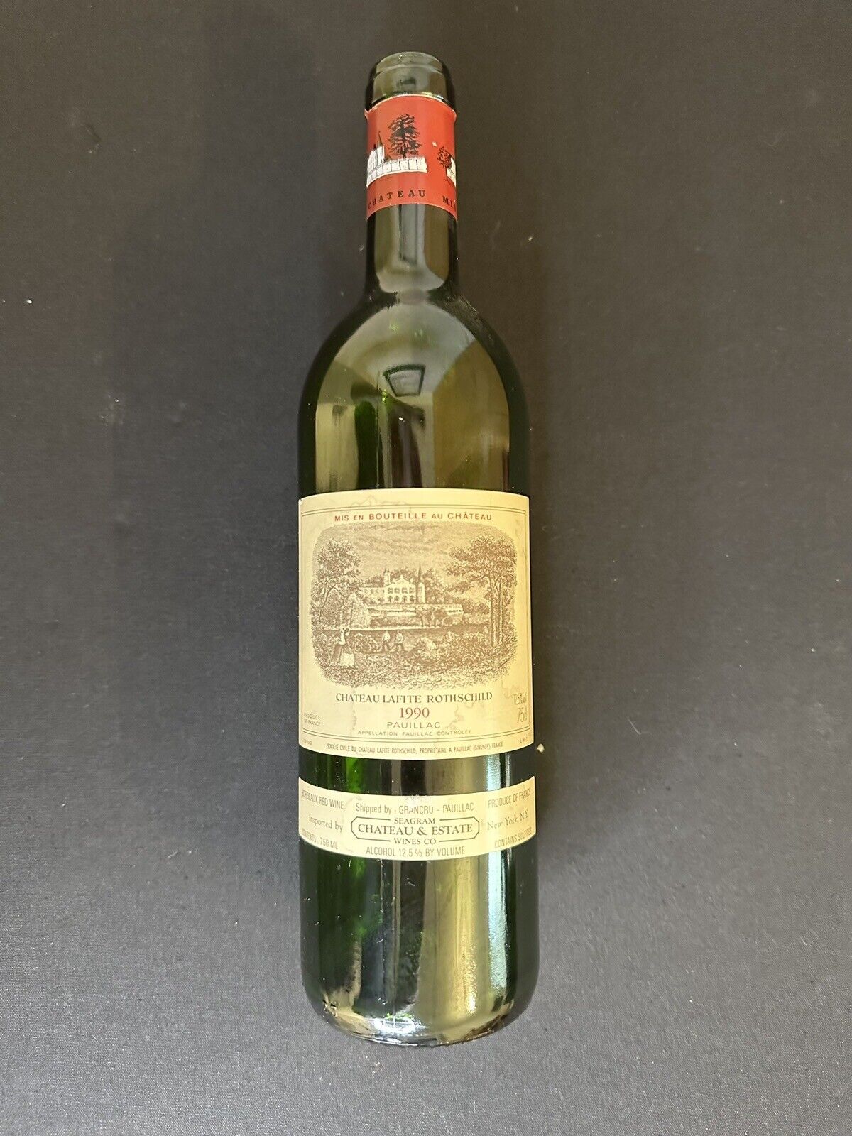 1990 Chateau Lafite Rothschild. Empty bottle without Cork