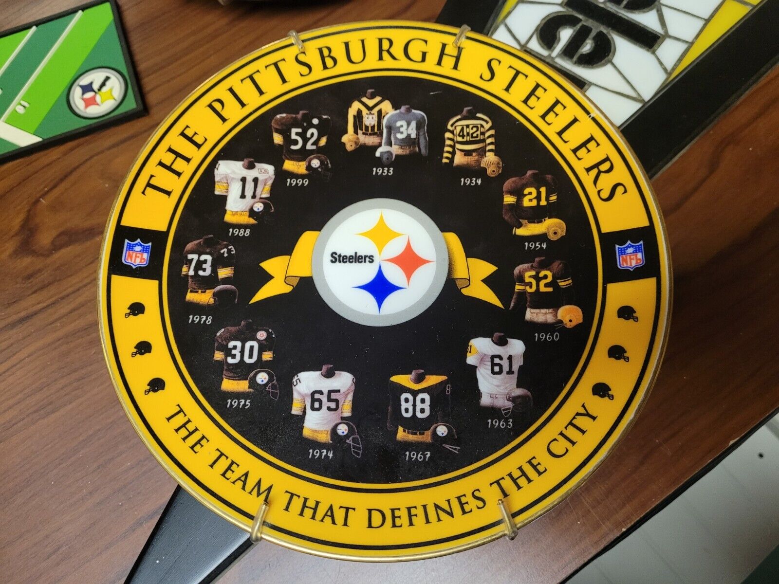 Pittsburgh Steelers Team Defines the City throwback jersey collectors Plate  8”