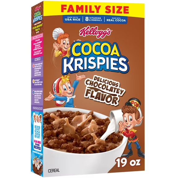 Kellogg\'s Cocoa Krispies Chocolatey Flavor Breakfast Cereal Low Fat, Family 19oz Kellogg\'s Cocoa Krispies Chocolatey Flavor Breakfast Cereal Low Fat, Family 19oz
