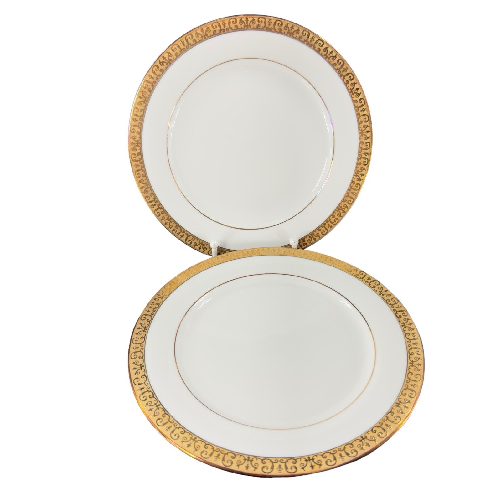 Royal Gallery Gold Dish Plates Macy 1991 Porcelain Made In Sri Lanka Set 2 VTG Royal Gallery Gold Dish Plates Macy 1991 Porcelain Made In Sri Lanka Set 2 VTG
