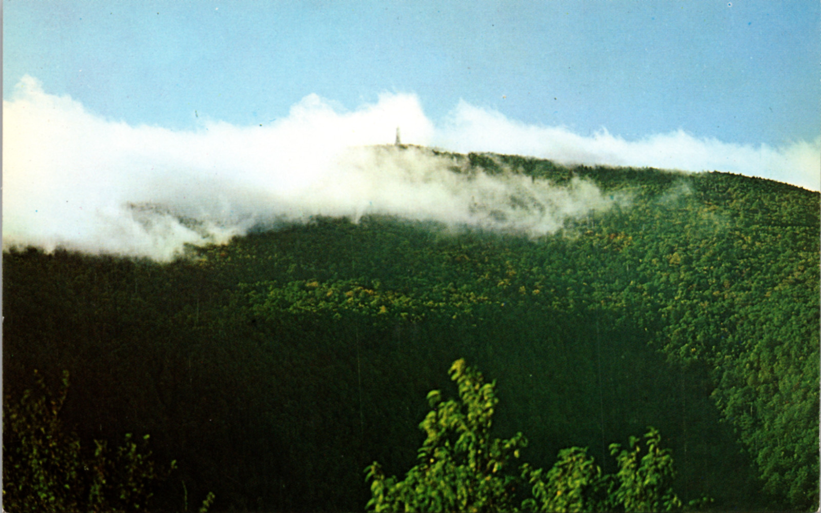 Early Morning Mist On Mount Greylock Massachusetts Vintage Postcard