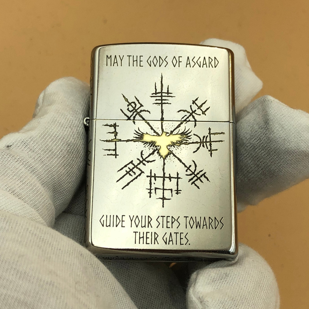 Nordic Tattoo Zippo 5 sided Valhalla Engraved Gift For Men Nordic Tattoo Zippo 5 sided Valhalla Engraved Gift For Men