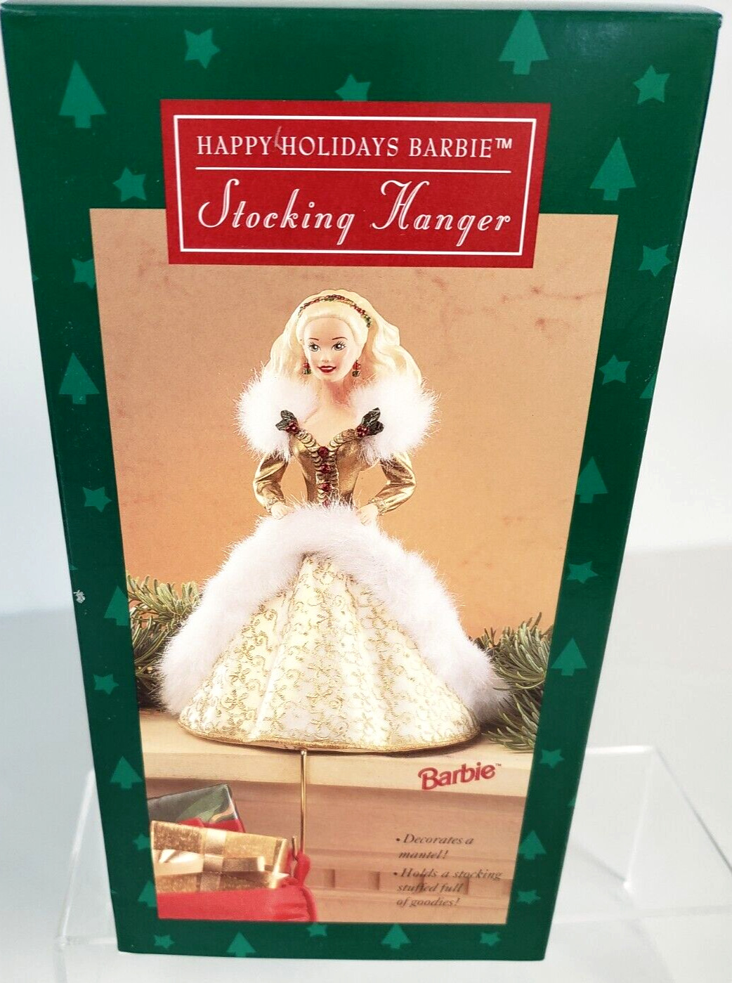 Hallmark Barbie Stocking Hanger Happy Holidays New in box Blonde 1995