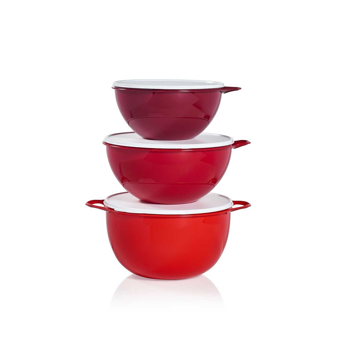 Tupperware Thatsa Medium Mega Bowl Set 19, 32 & 42 Cups Red Mixing Bowl NEW Tupperware Thatsa Medium Mega Bowl Set 19, 32 & 42 Cups Red Mixing Bowl NEW