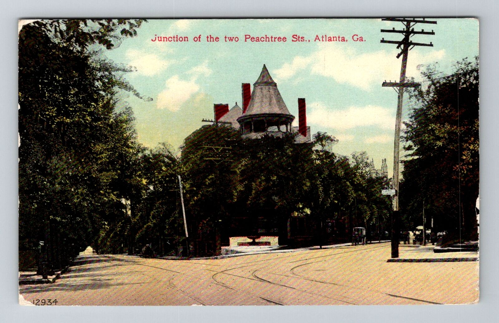 Atlanta GA-Georgia, Junction The Two Peachtree, Vintage Postcard