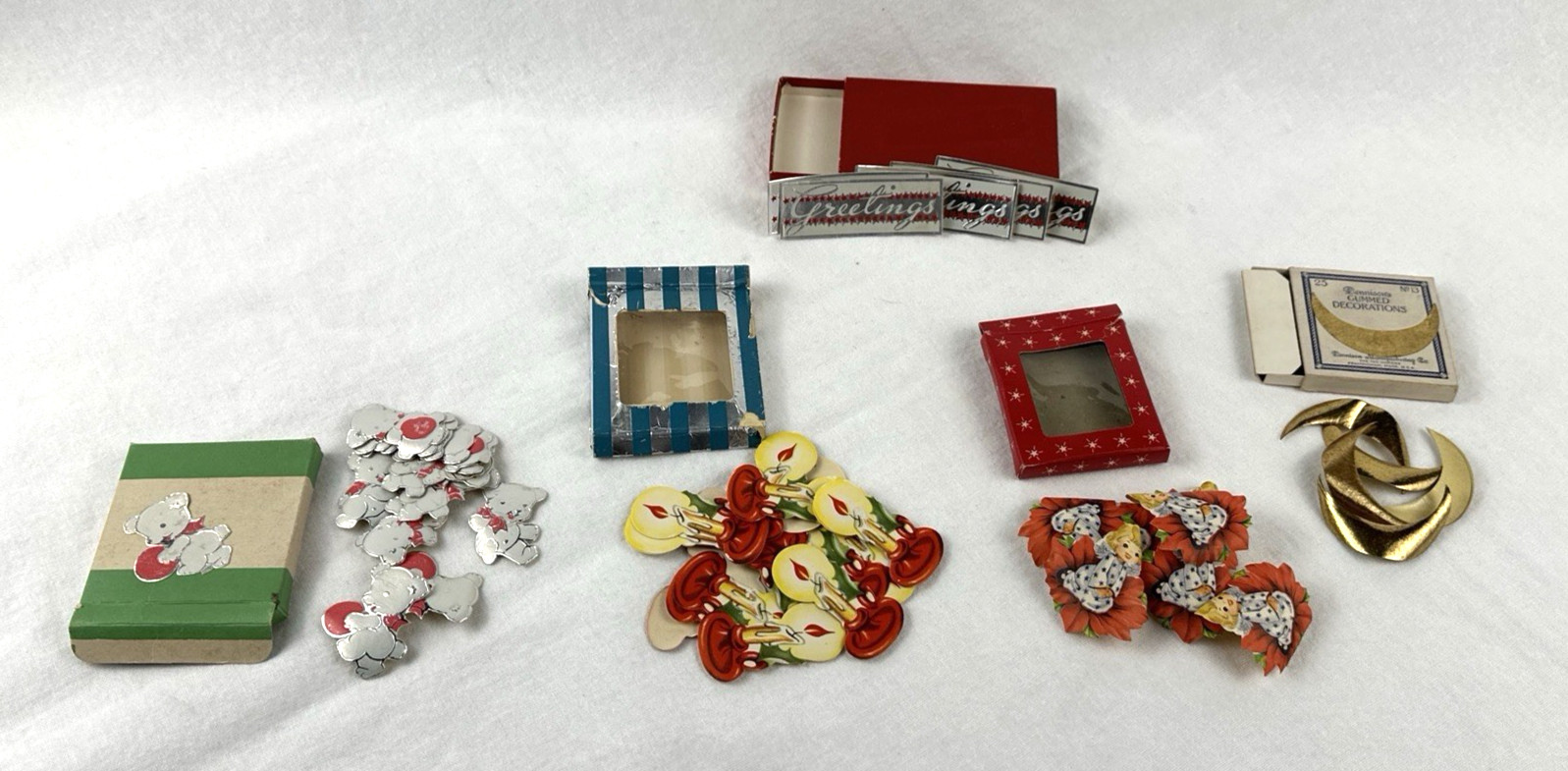 Vintage Unused Lick & Stick Christmas Stickers, Various Styles, Vintage Unused Lick & Stick Christmas Stickers, Various Styles,