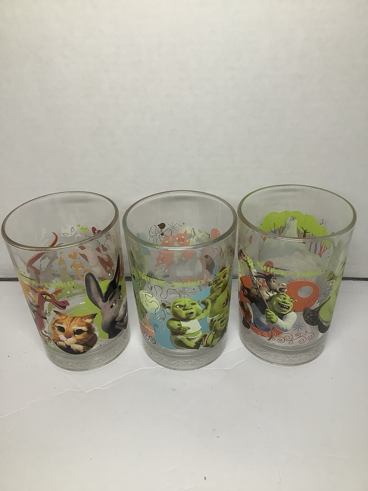 2007 McDonald’s Shrek The Third Glasses Lot of 3 NEW NOS Bags Tags
