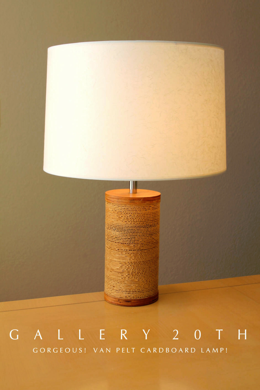 MINTY MCM VAN PELT CARDBOARD TABLE LAMP GEHRY ATOMIC WOOD 70's MID CENTURY VTG MINTY MCM VAN PELT CARDBOARD TABLE LAMP GEHRY ATOMIC WOOD 70's MID CENTURY VTG