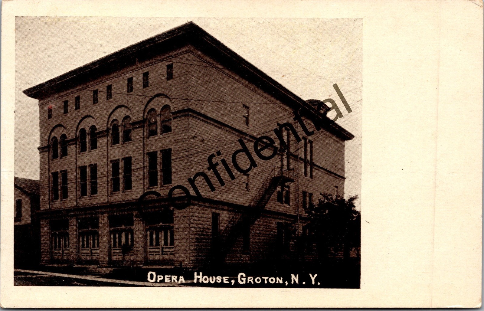 Old Opera House Building At Groton New York NY Litho Postcard T-121 Old Opera House Building At Groton New York NY Litho Postcard T-121