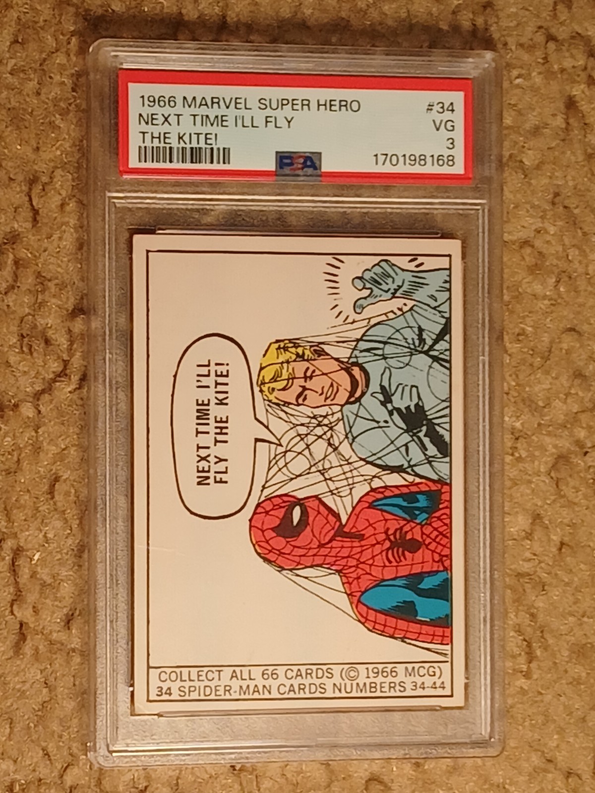 RC ROOKIE 1966 Donruss Marvel Super Heroes Spider-Man #34 PSA 3