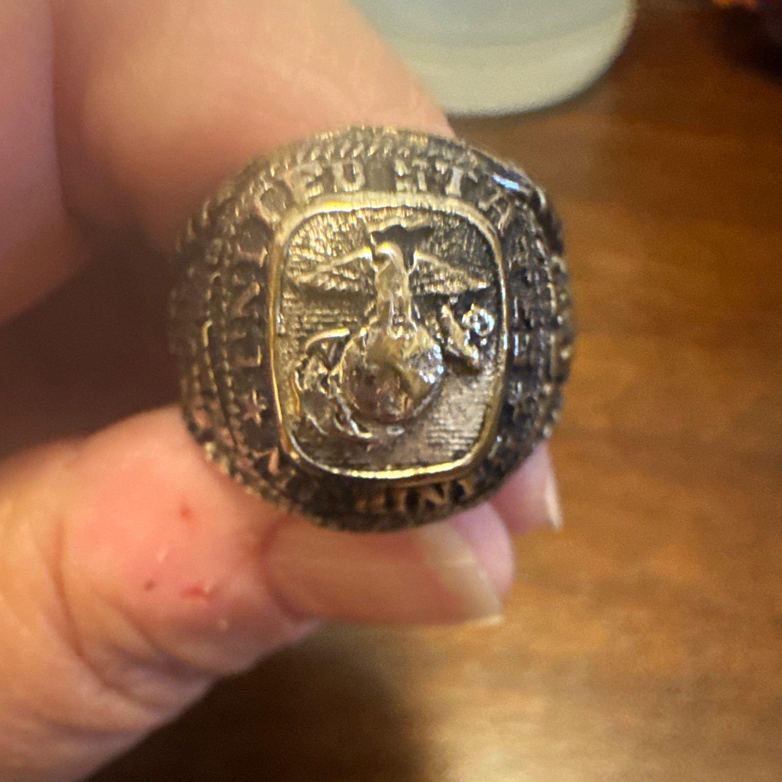 US Marine Corps USMC Eagle Globe & Anchor Emblem Ring - Militaria US Marine Corps USMC Eagle Globe & Anchor Emblem Ring - Militaria