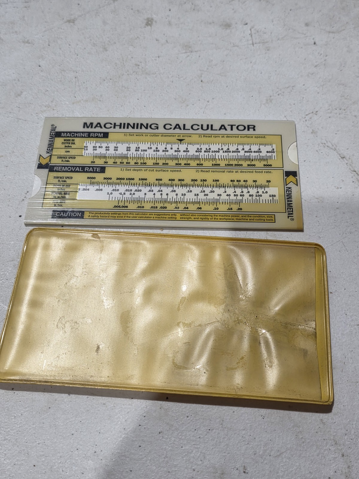 Kennametal Machining Slide Calculator Vintage Machinist Toolmaker Kennametal Machining Slide Calculator Vintage Machinist Toolmaker