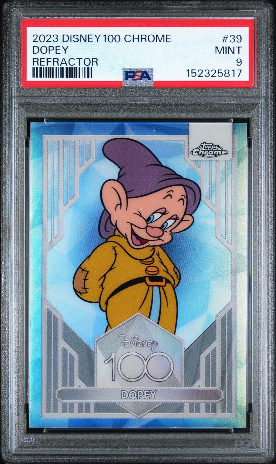 2023 Topps Chrome Disney100 #39 Dopey Refractor PSA 9 2023 Topps Chrome Disney100 #39 Dopey Refractor PSA 9