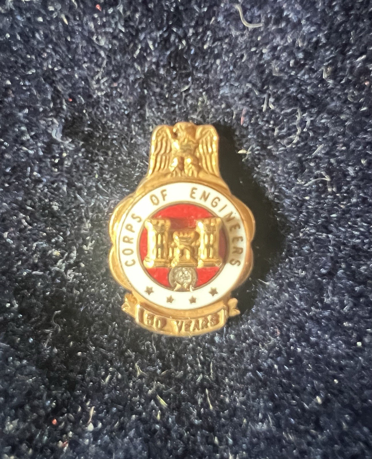 Vintage 10k Gold Corps of Engineers 4 Star “50 Years of Service” Award Pin Vintage 10k Gold Corps of Engineers 4 Star “50 Years of Service” Award Pin