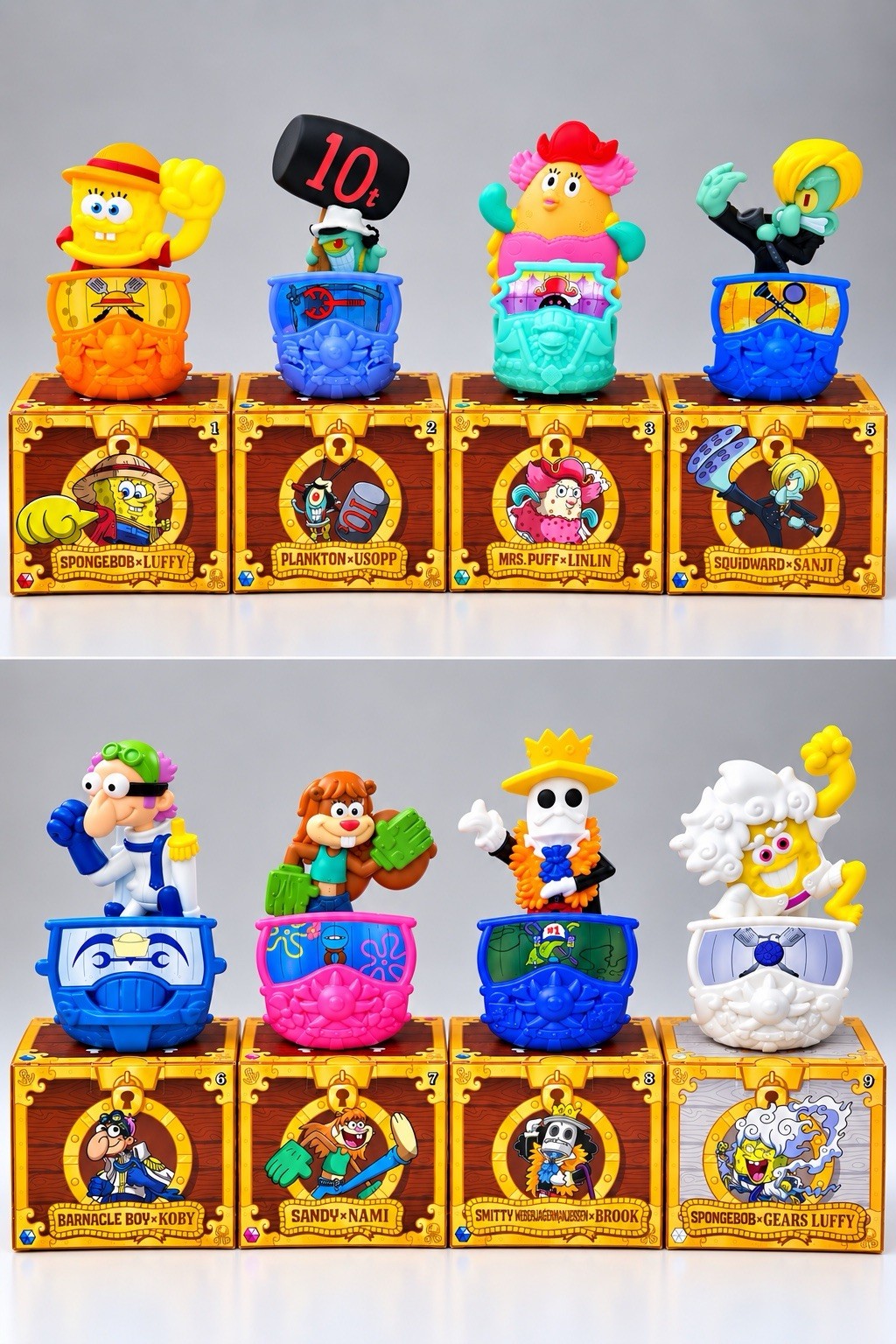 2026 McDonalds SpongeBob X One Piece Collaboration Toys#1,2,3,5,6,7,8,9π8 Lot 2026 McDonalds SpongeBob X One Piece Collaboration Toys#1,2,3,5,6,7,8,9π8 Lot