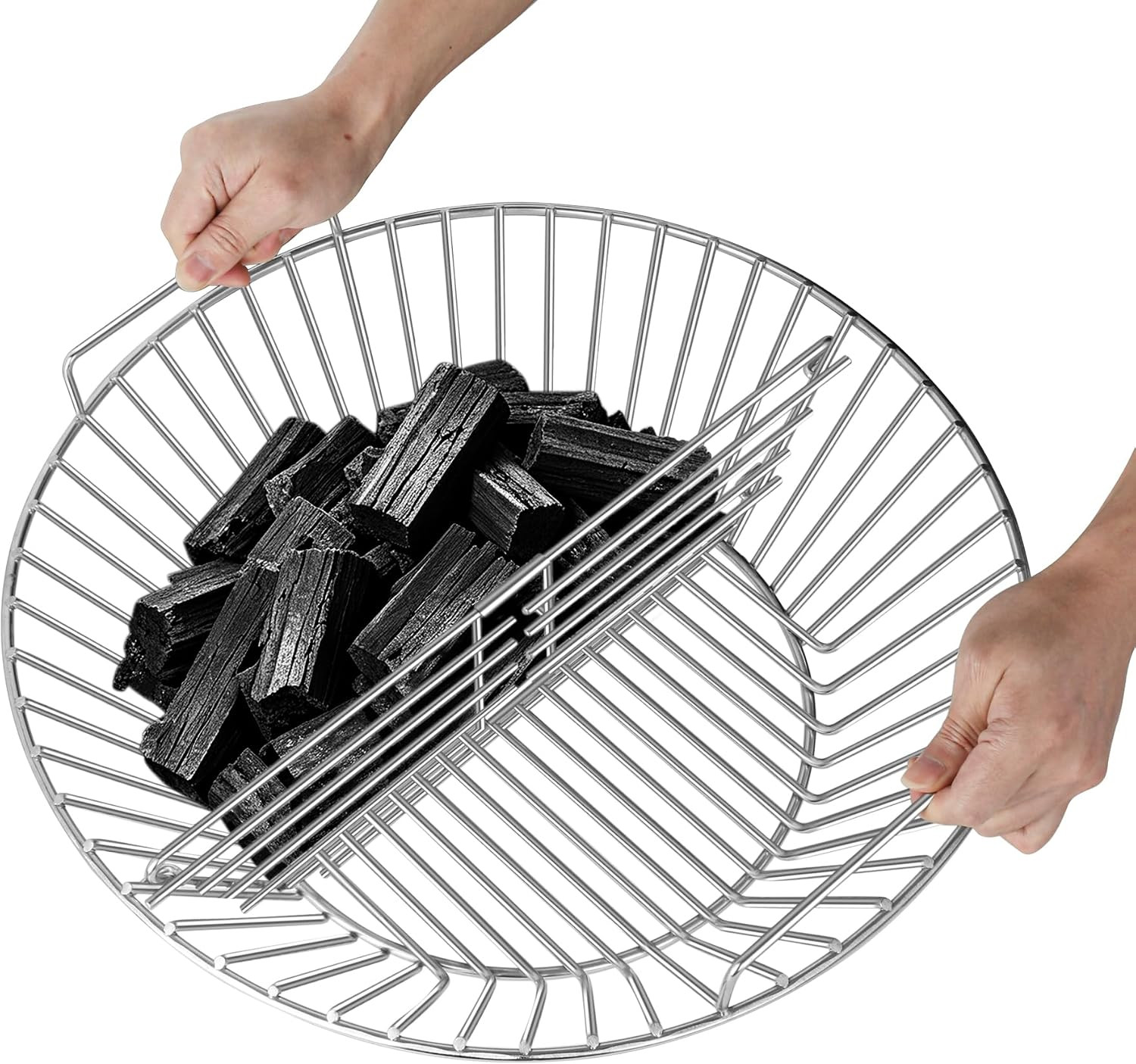 Charcoal Basket for Big Green Egg XL Accessories Dual Zone BGE Lump Ash Basket w