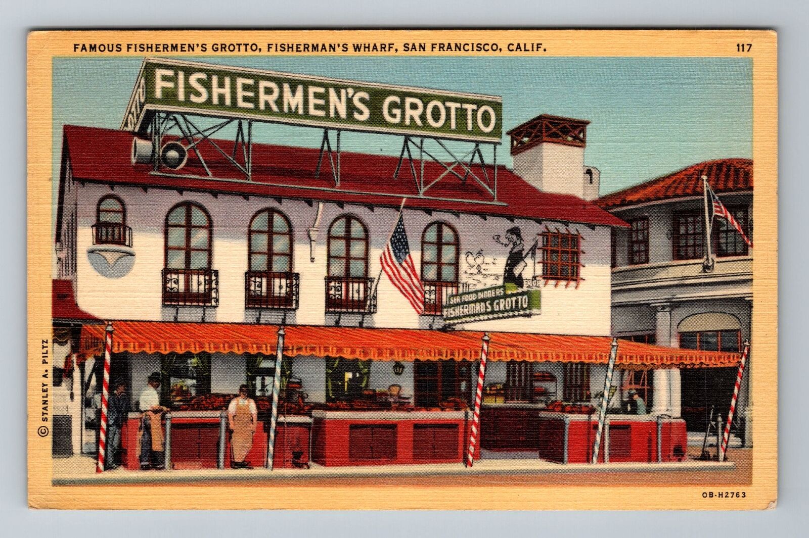 San Francisco CA-California Famous Fisherman\'s Grotto Wharf 1946 Old Postcard