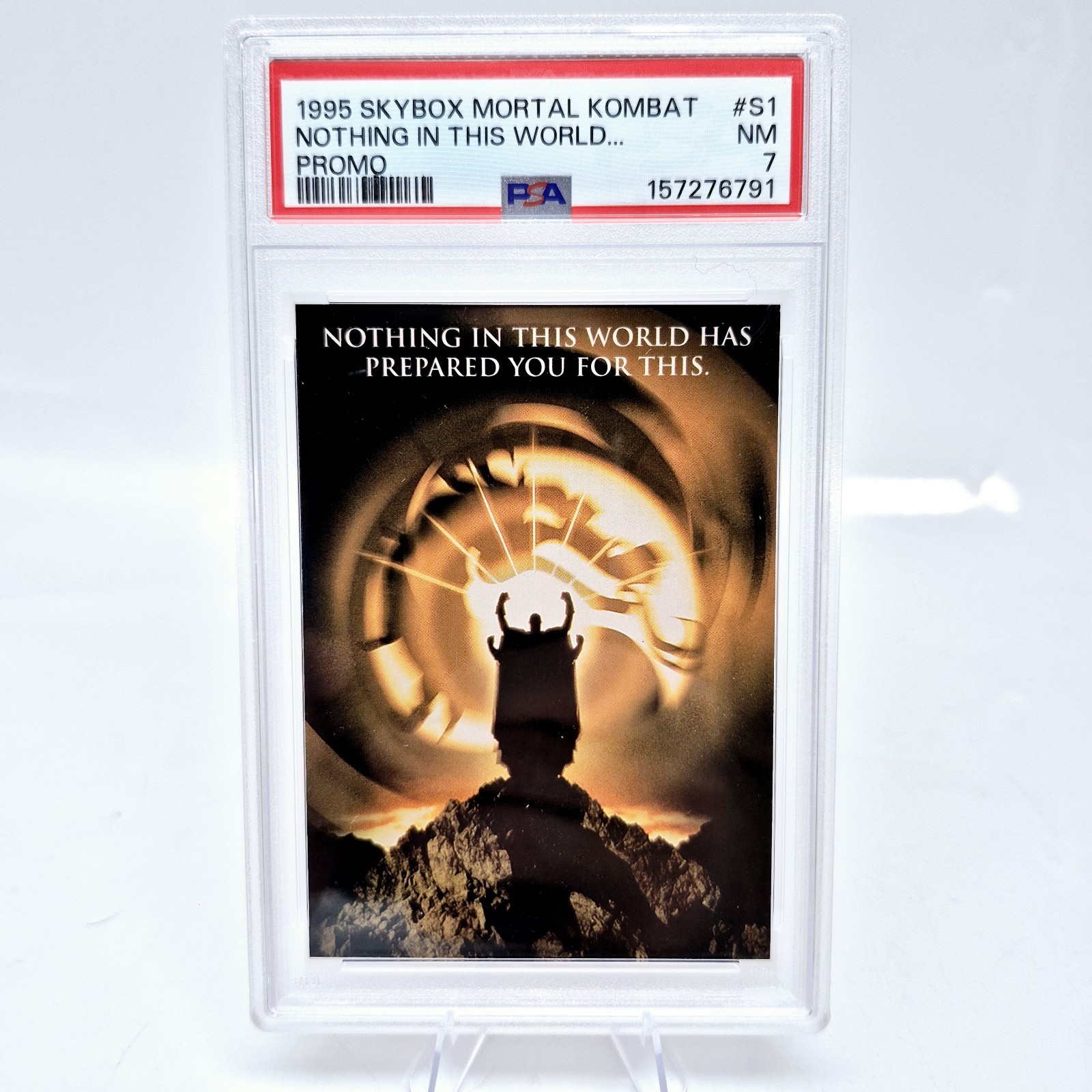 1995 SkyBox Mortal Kombat Title Card #S1 PSA 7 Promo Card 1995 SkyBox Mortal Kombat Title Card #S1 PSA 7 Promo Card