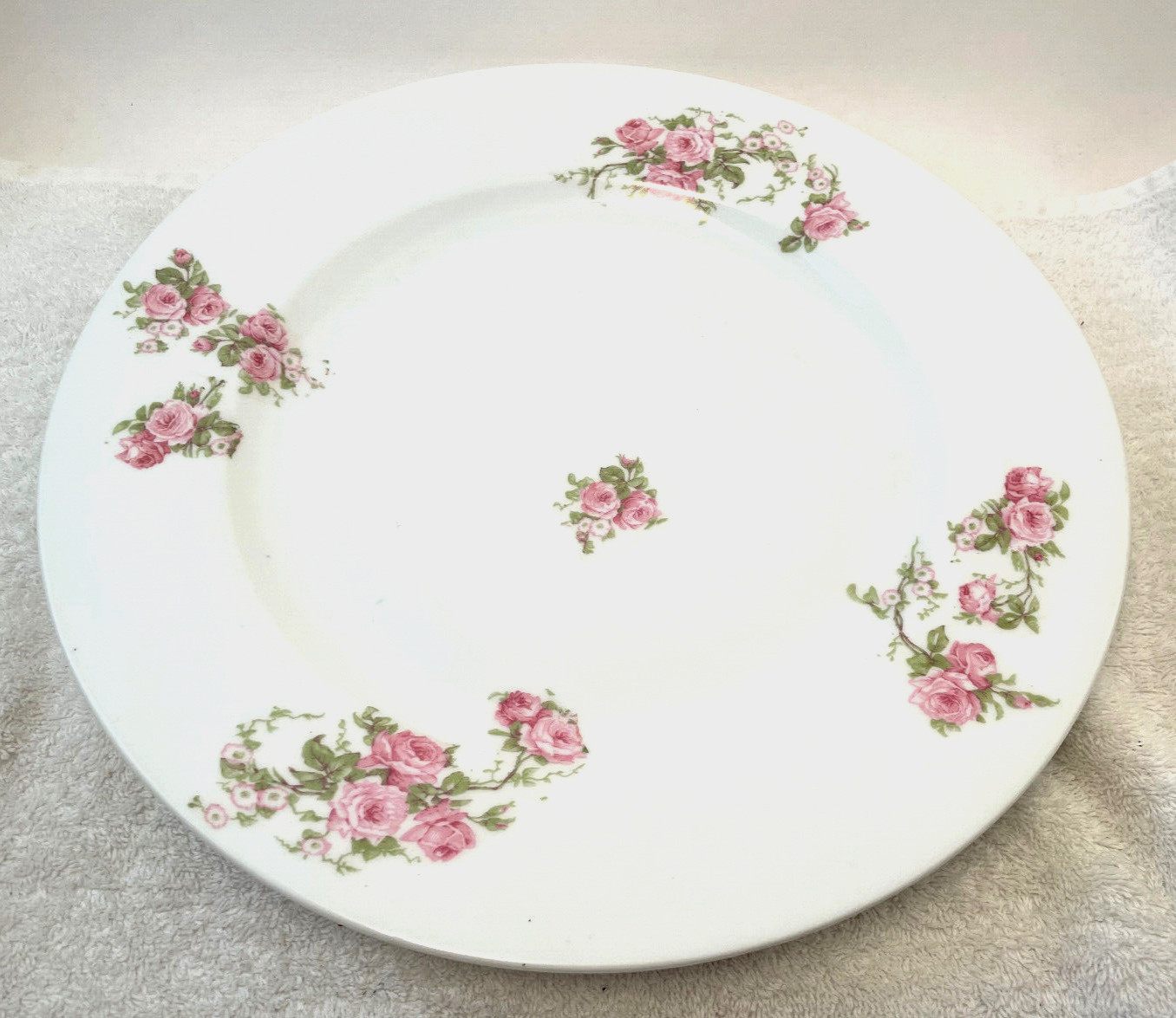 VTG B&H Limoges Porcelain Platter Serving Plate Pink Roses 12.5