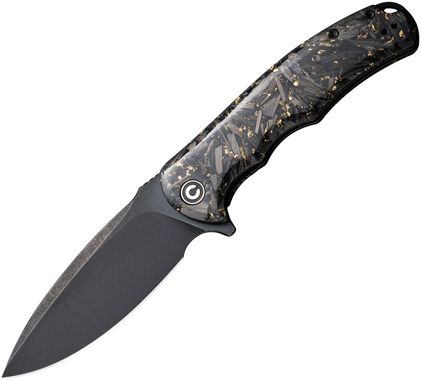 Civivi Praxis Pocket Knife Linerlock Carbon Fiber & Gold Folding 9Cr18MoV 803J