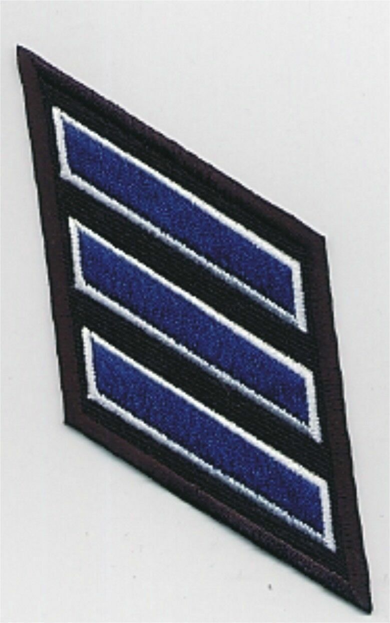 Police Three 3 Stripe 15 Year Service Stripes Insignia Reverse Embroidered Patch