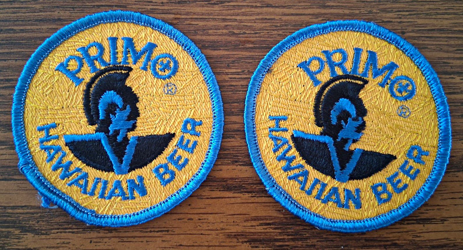 Primo Hawaiian Beer Embroidered Patch Lot of 2 - Breweriana Patch Primo Hawaiian Beer Embroidered Patch Lot of 2 - Breweriana Patch