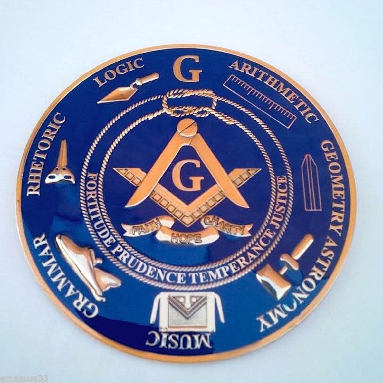 Freemasonry Blue Lodge Masonic Love For Arts Auto Emblem Golden Finish 011 Freemasonry Blue Lodge Masonic Love For Arts Auto Emblem Golden Finish 011